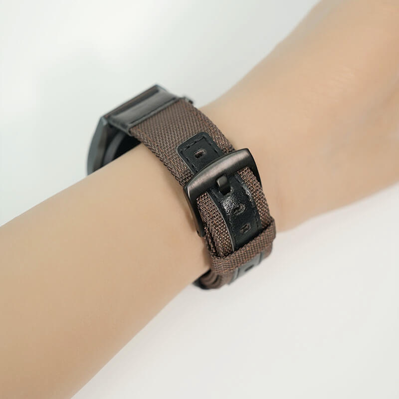 Coffee Color Jeep-Style Woven Nylon Watch Strap