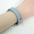 Haze blue double-stud leather strap