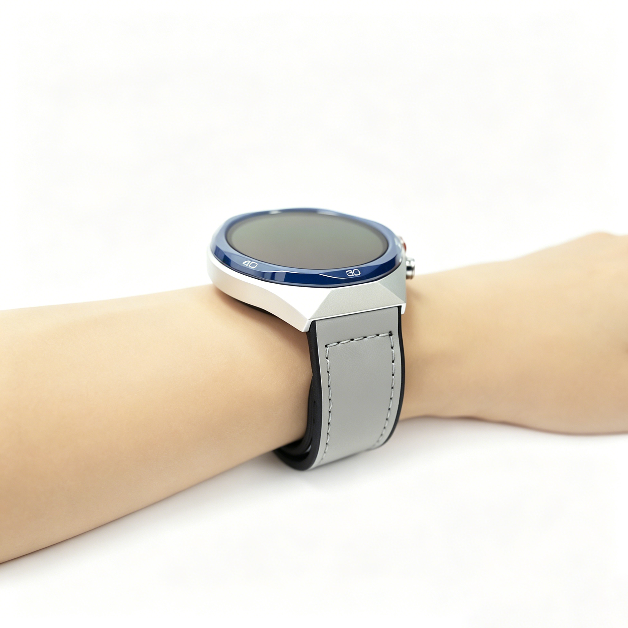 Leather+Silicon strap for men's watches