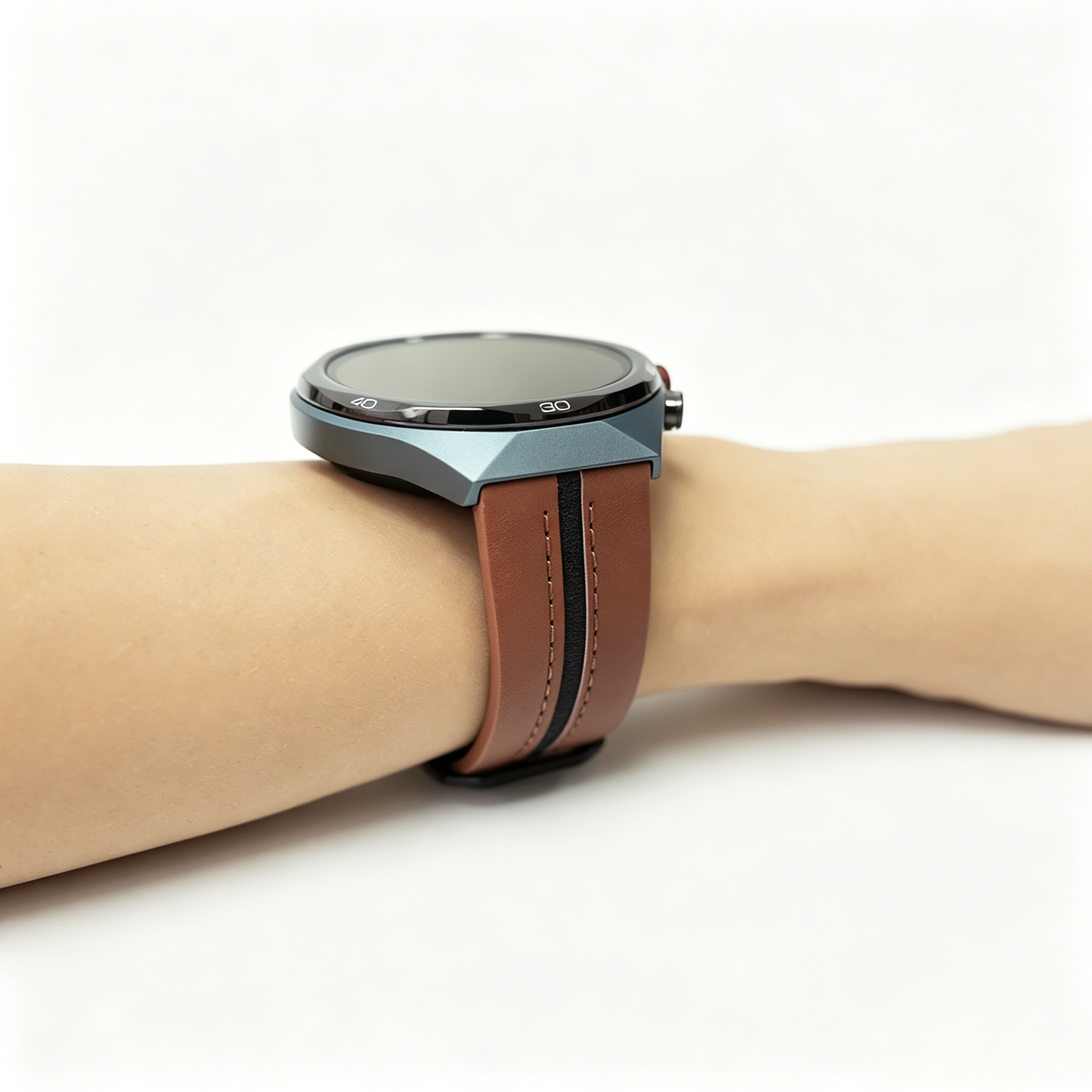 Leather+Woven  strap for men's watches