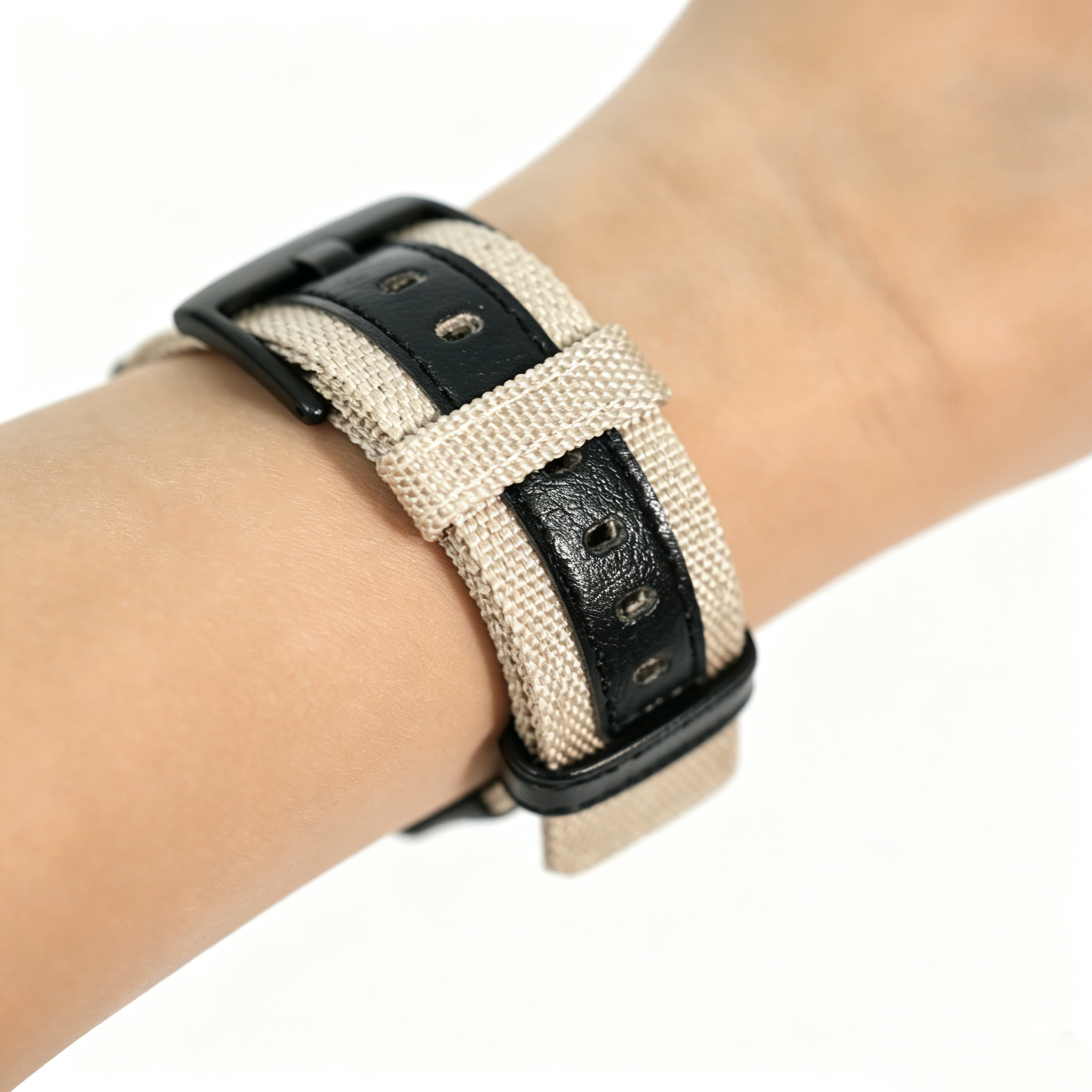 Woven+Leather strap for men's watches
